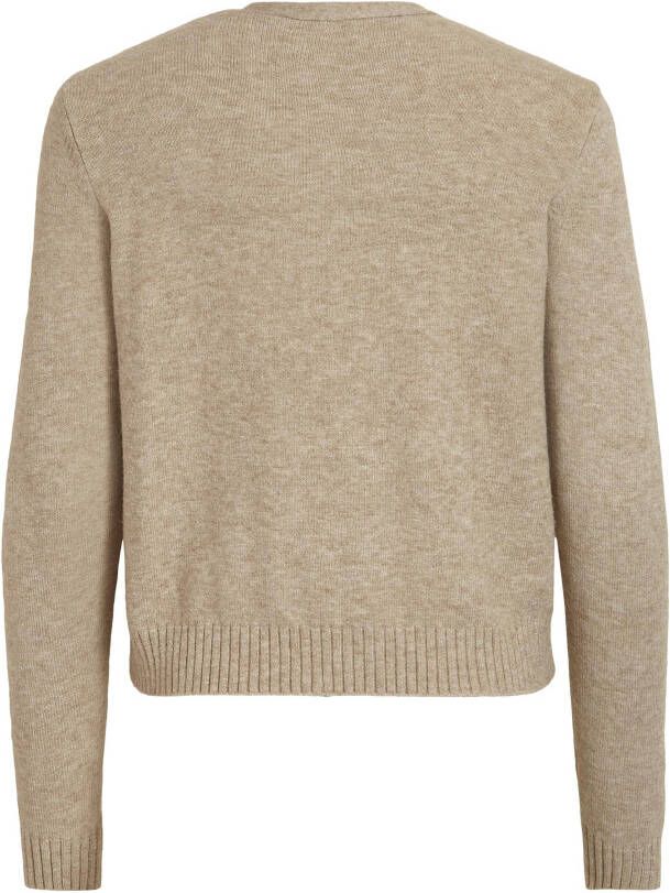 Vila Viril Short L/S Knit Cardigan , Beige, Dames