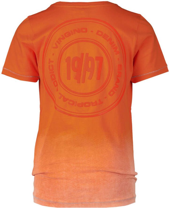 VINGINO ! Jongens Shirt Korte Mouw Maat 104 Oranje Katoen