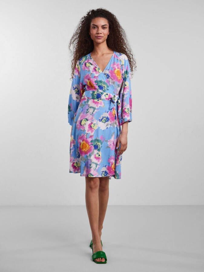 Y.A.S Summa 3/4 wrap dress s. little boy blue/summ