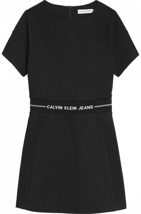 Calvin Klein Skaterjurk INTARSIA LOGO WAIST PUNT met logo opschrift
