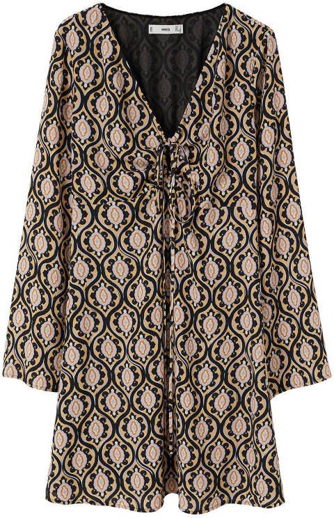 Mango Priscila A lijn mini jurk met grafische print en gestrikt detail