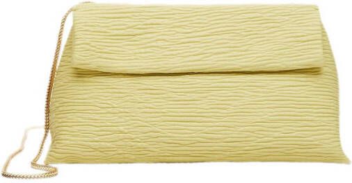 Mango crossbody tas met textuur pastelgeel