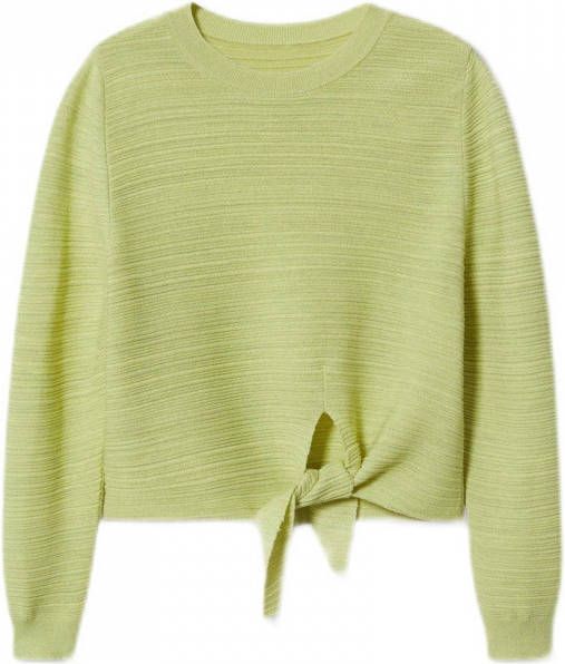 Mango Nudo ribgebreide crop top met geknoopt detail