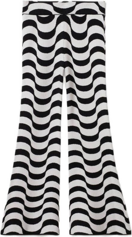 Mango Marbre high waist flared fit fijngebreide legging