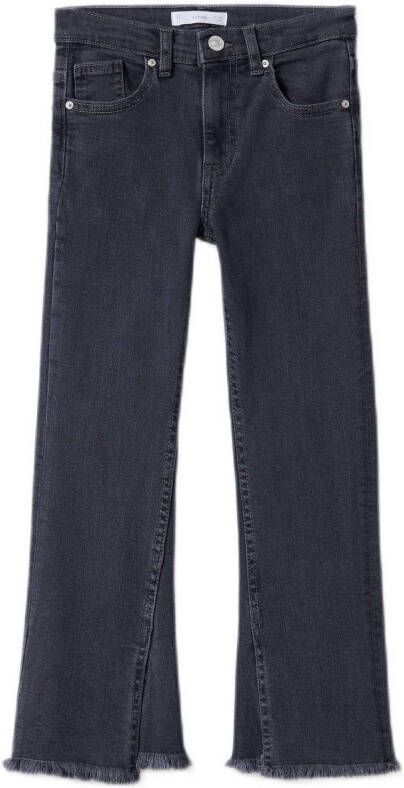Mango Kids cropped flared jeans donkergrijs