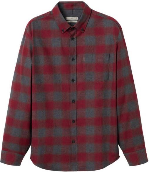 Mango Claude slim fit overhemd van flanel met ruitdessin