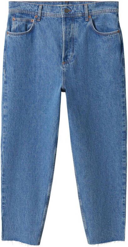 Mango Nestor loose fit cropped jeans met gerafelde zoom