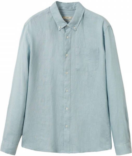 Mango Avispa slim fit overhemd van linnen met borstzak