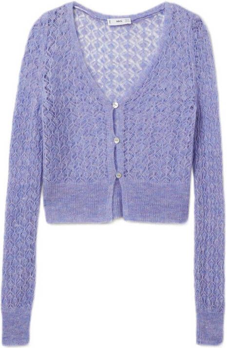 Mango Colby cropped vest in wolblend met opengewerkt dessin