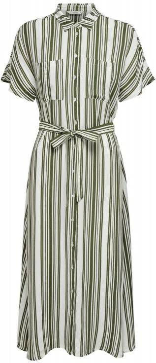 ONLY gestreepte blousejurk groen