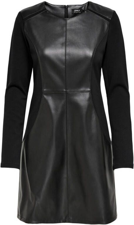 Only Vestido DE Cuero Y Algodon , Zwart, Dames