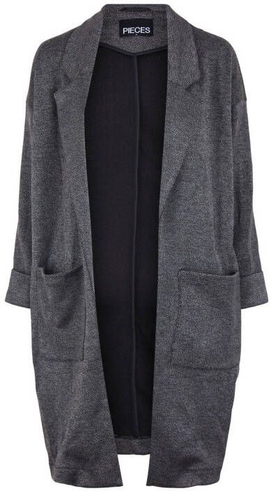 Lang vest/coatigan donker grijs Pcdorita Pieces