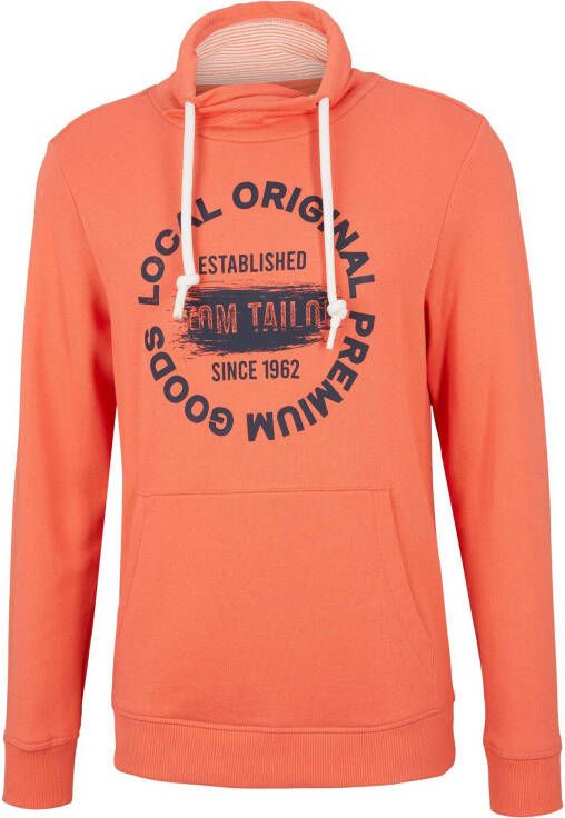 Tom Tailor hoodie met logo soft peach orange