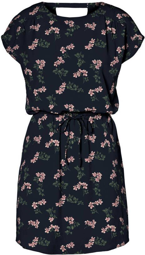 VERO MODA gebloemde jurk VMSASHA BALI SS SHORT DRESS NOOS donkerblauw