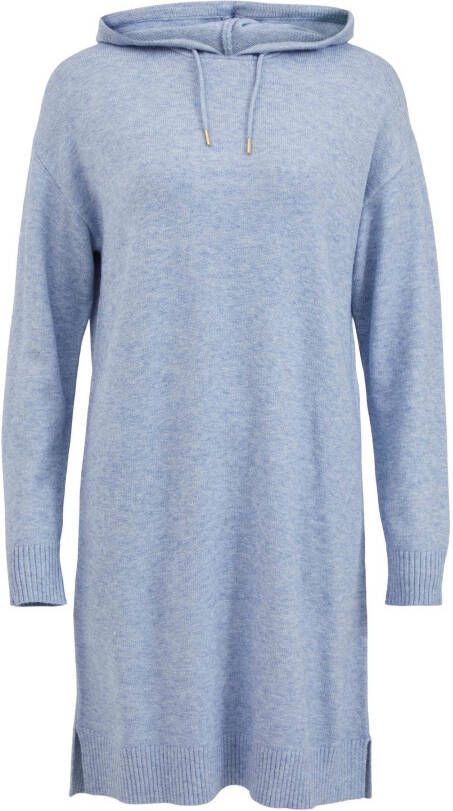 Vila Viril Hoodie Knit Dress , Blauw, Dames