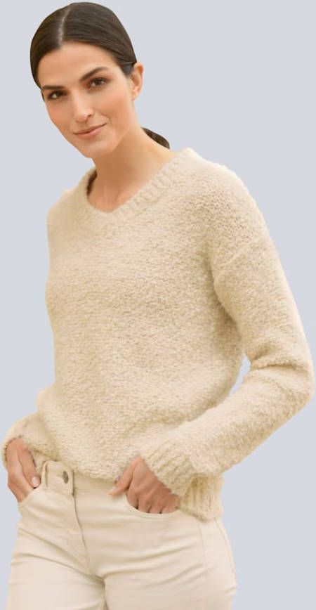 alba moda Trui van zacht bouclé Roest