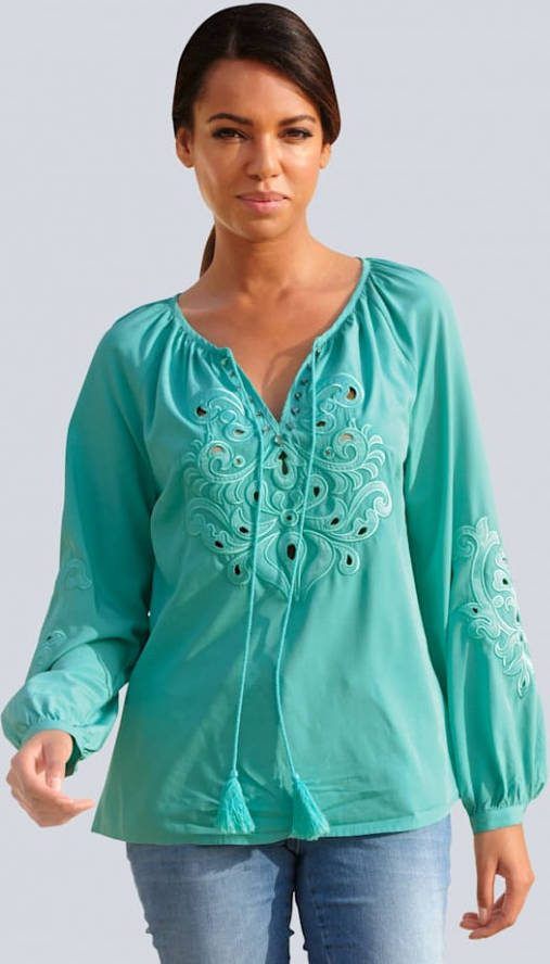 alba moda Tuniek met glanzende siersteentjes Turquoise