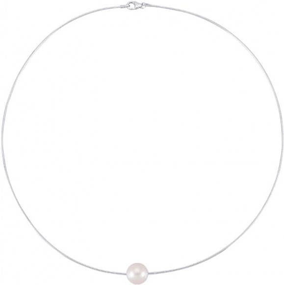 AMY VERMONT Ketting met cultivé zoetwaterparel Zilverkleur