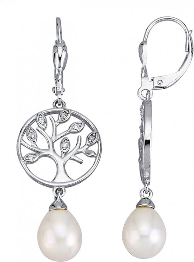 AMY VERMONT Oorbellen met cultivé zoetwaterparels Zilverkleur