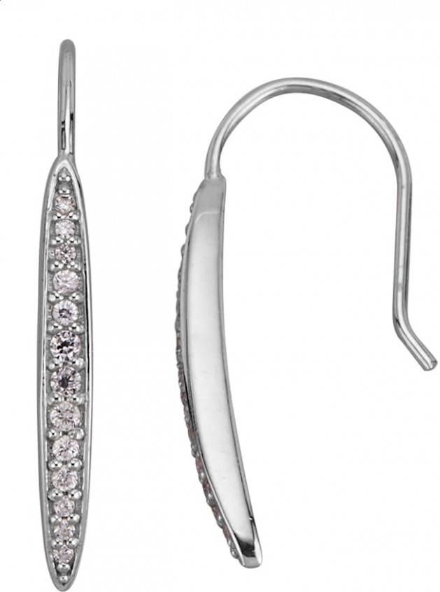 AMY VERMONT Oorbellen met synth. zirkonia's Zilverkleur