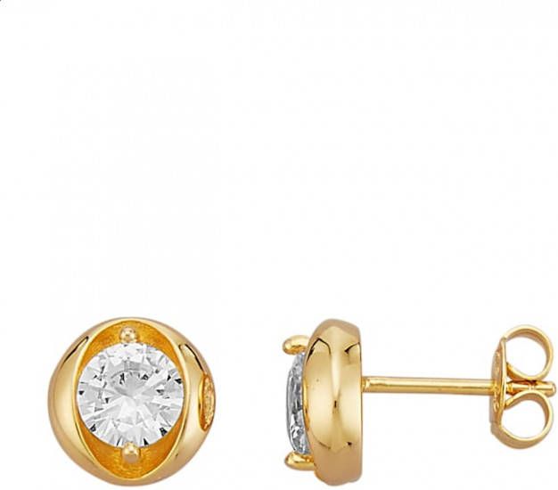 AMY VERMONT Oorstekers met synth. zirkonia's Geelgoudkleur