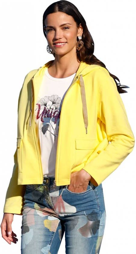 AMY VERMONT Sweatvest met capuchon Geel