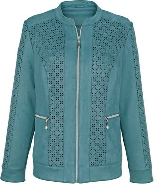 MONA Blazer van zacht imitatiesuède Turquoise