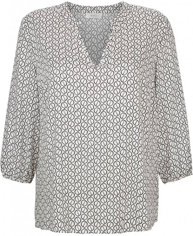 MONA Blouse met grafisch dessin Zwart/Wit