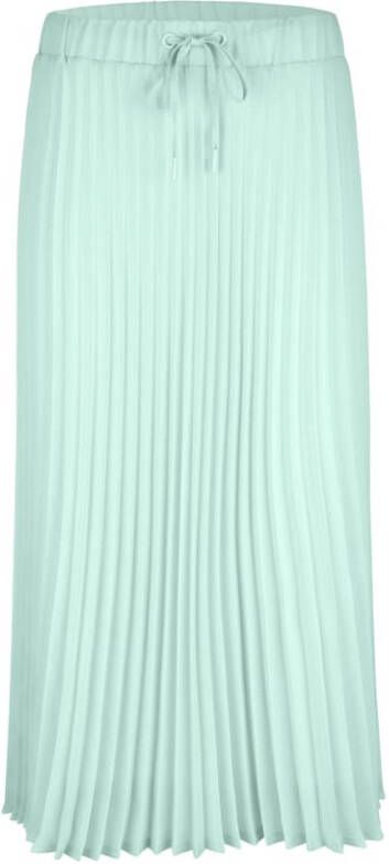 MONA Plissérok met elastische band Mintgroen