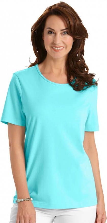 MONA Shirt met Pima katoen Turquoise
