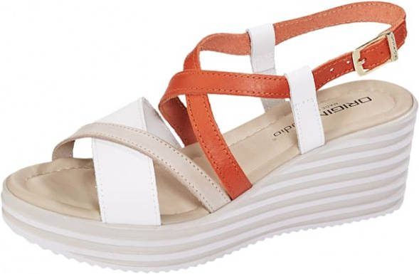 KLiNGEL Sandaaltje in drie harmonieuze kleuren Oranje/Wit/Beige